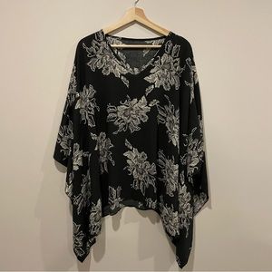 Floral Poncho Blouse